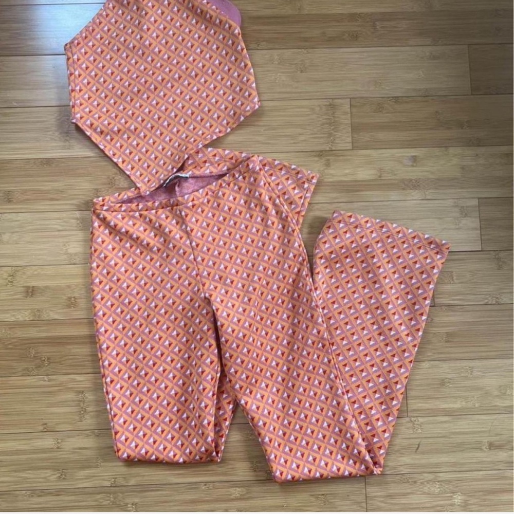 Zara Orange Patterned Women's Set - image 3